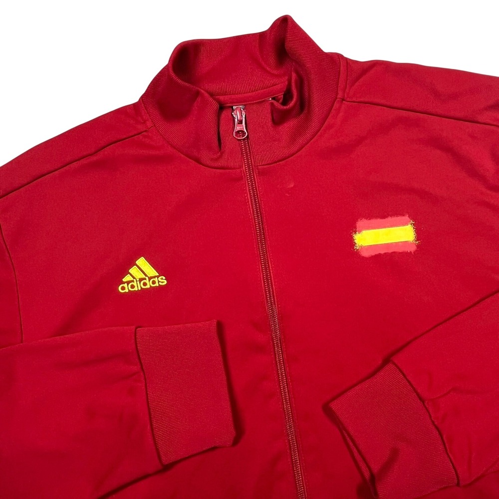 Adidas Track Jacket Mens Large Red Spain 2014 FIFA World Cup G77813 Soccer Core